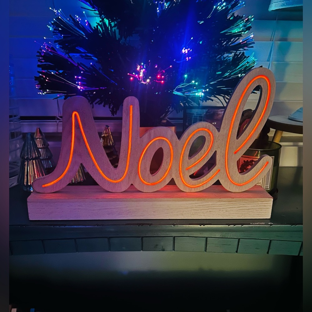 Kirklands “Noel” LED Light Wood Sign Christmas Decor NWT